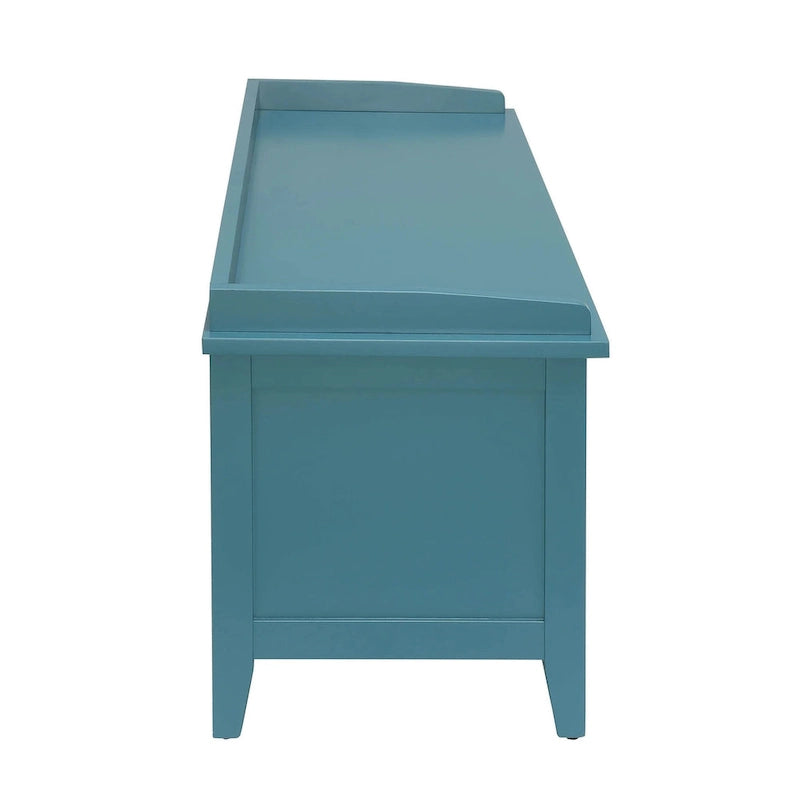 HomeRoots Banc de rangement en bois massif bleu sarcelle 43 po avec tiroirs - 43