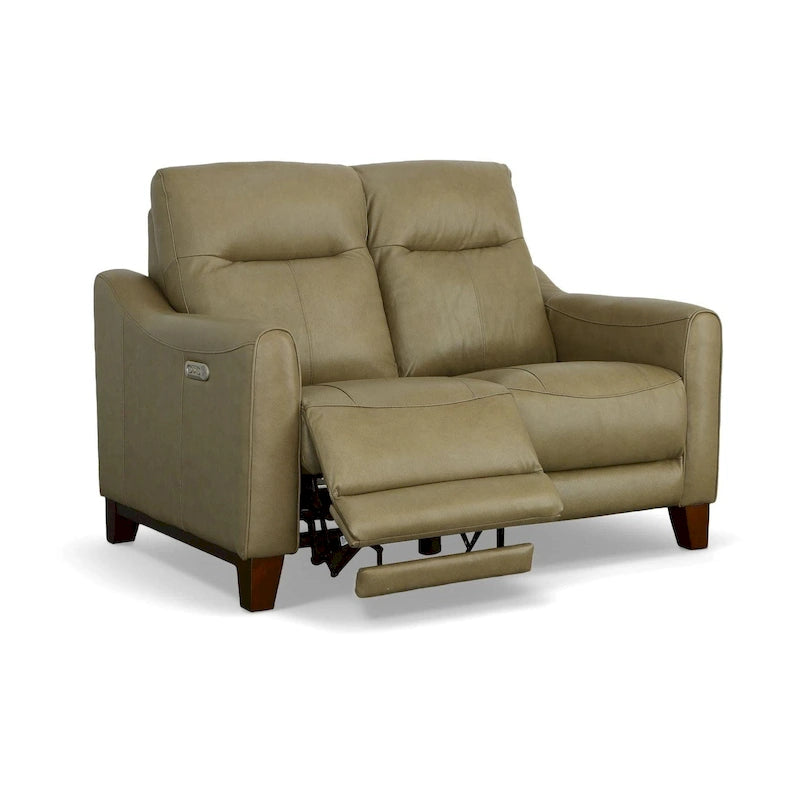 Causeuse inclinable Forte 57 en cuir véritable avec accoudoirs arrondis