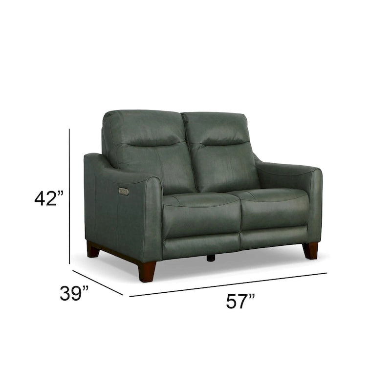 Causeuse inclinable Forte 57 en cuir véritable avec accoudoirs arrondis