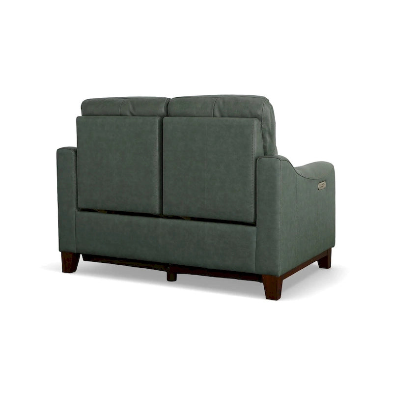 Causeuse inclinable Forte 57 en cuir véritable avec accoudoirs arrondis