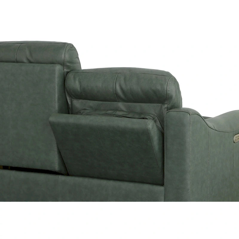 Causeuse inclinable Forte 57 en cuir véritable avec accoudoirs arrondis