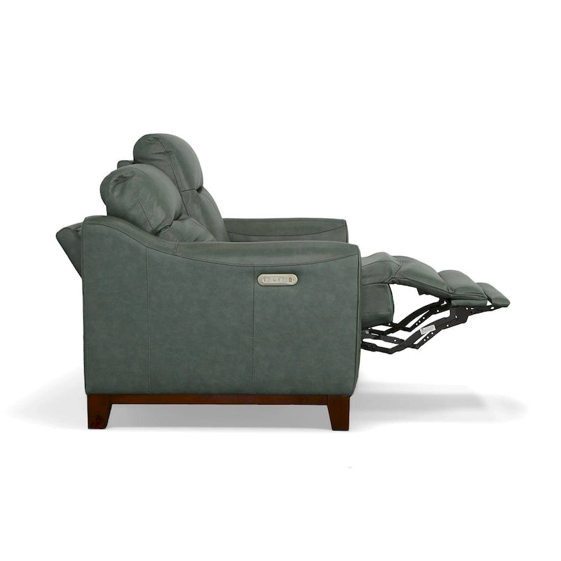 Causeuse inclinable Forte 57 en cuir véritable avec accoudoirs arrondis