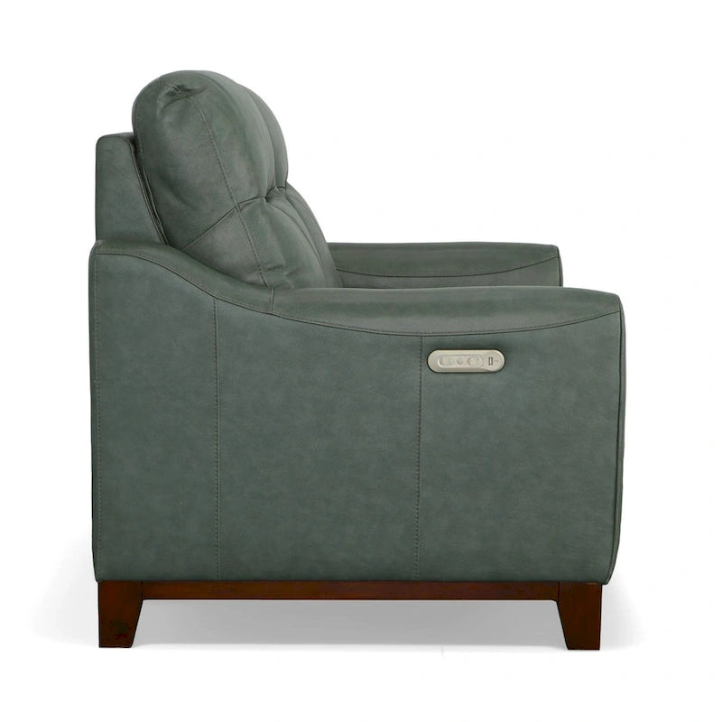 Causeuse inclinable Forte 57 en cuir véritable avec accoudoirs arrondis