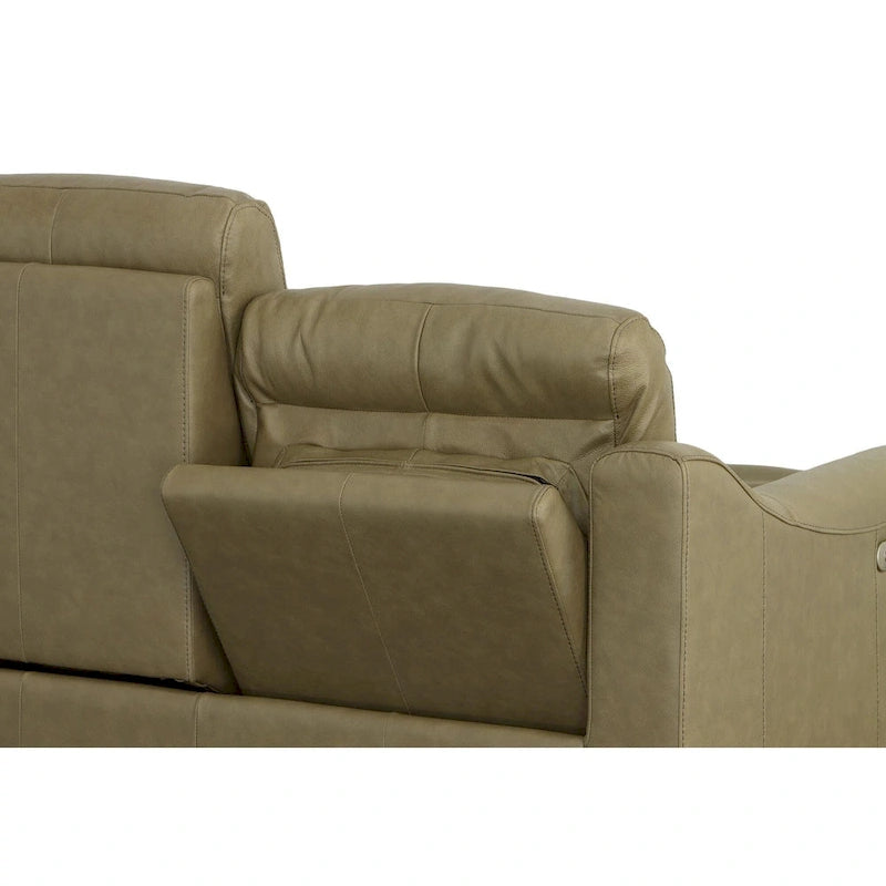 Causeuse inclinable Forte 57 en cuir véritable avec accoudoirs arrondis