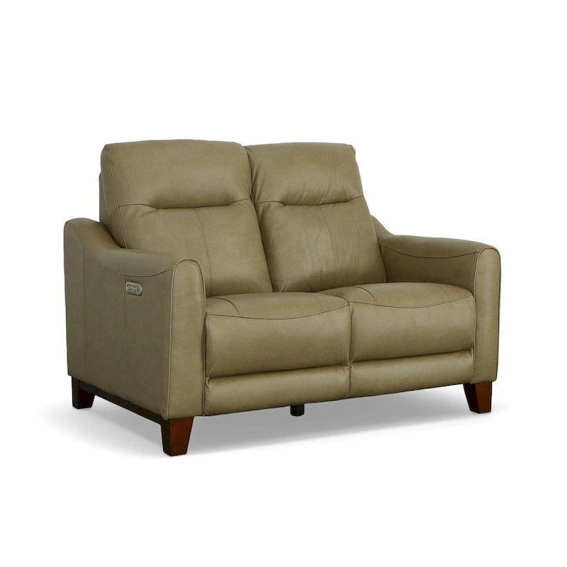 Causeuse inclinable Forte 57 en cuir véritable avec accoudoirs arrondis