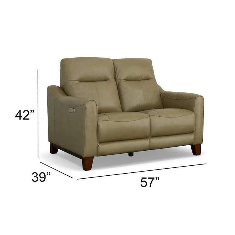 Causeuse inclinable Forte 57 en cuir véritable avec accoudoirs arrondis