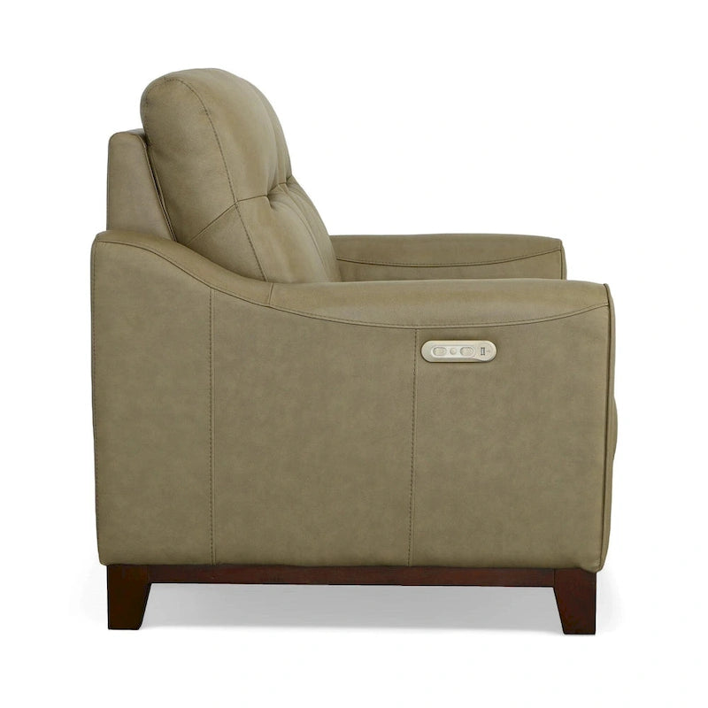 Causeuse inclinable Forte 57 en cuir véritable avec accoudoirs arrondis