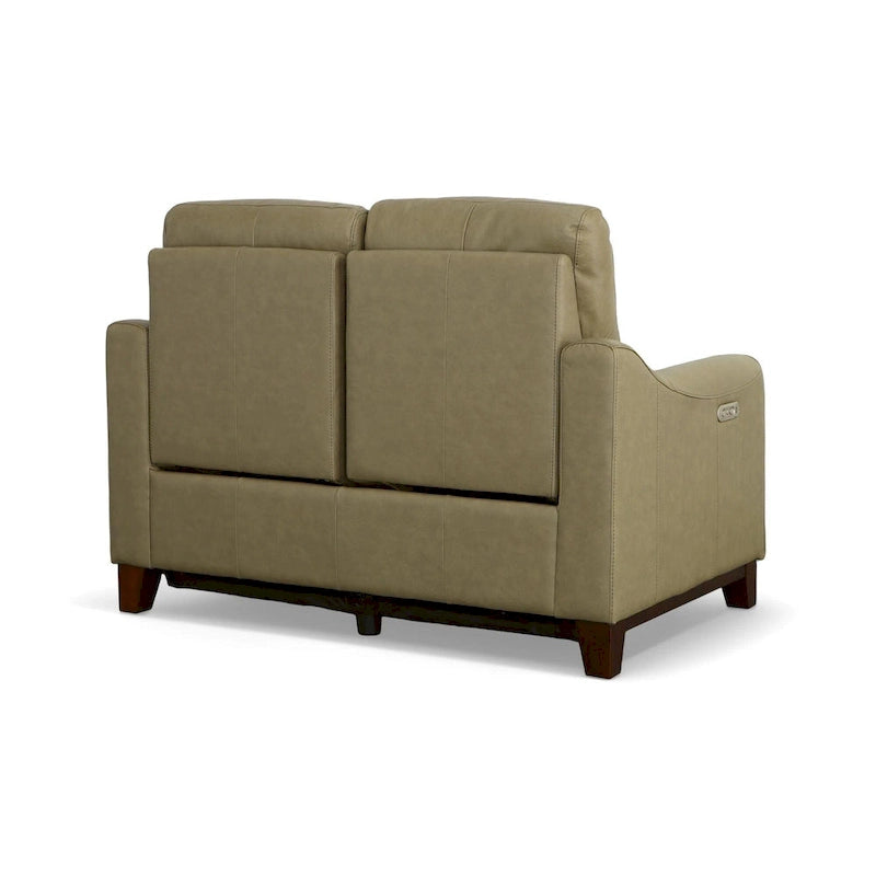 Causeuse inclinable Forte 57 en cuir véritable avec accoudoirs arrondis