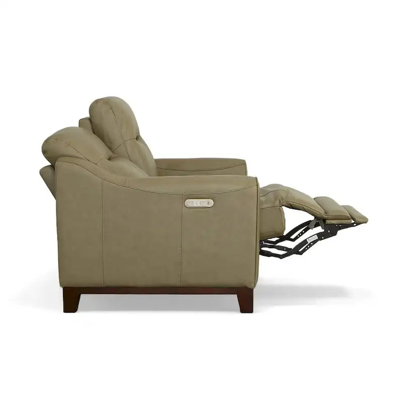 Causeuse inclinable Forte 57 en cuir véritable avec accoudoirs arrondis