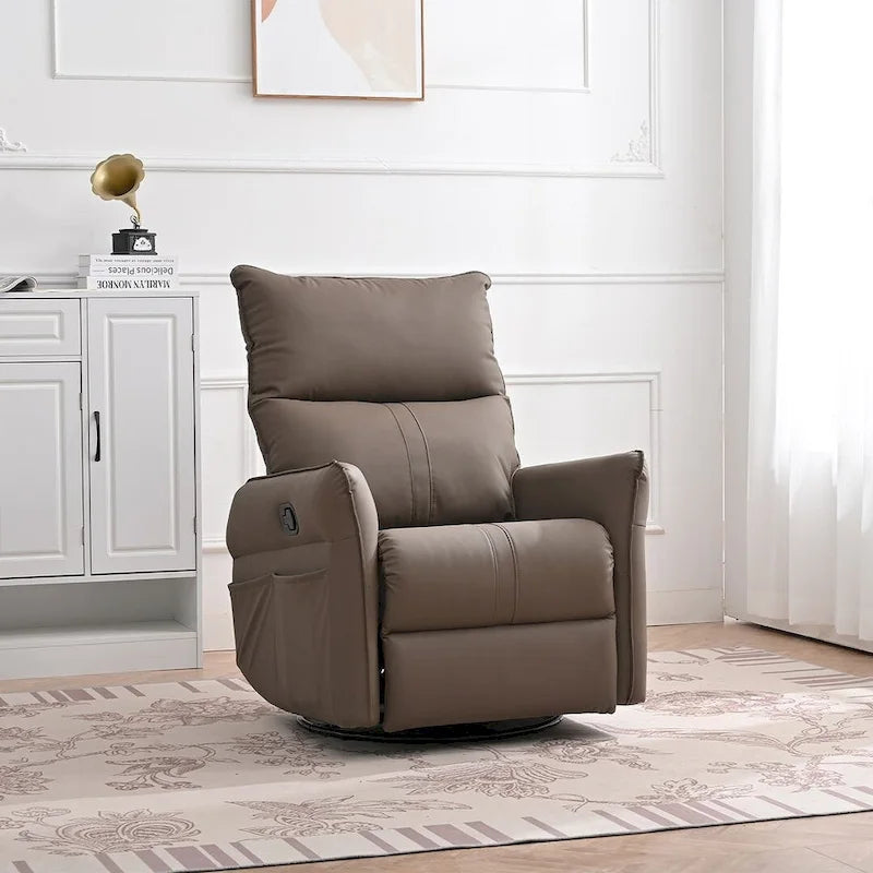 Fauteuil inclinable, pivotant et à bascule en cuir synthétique moderne