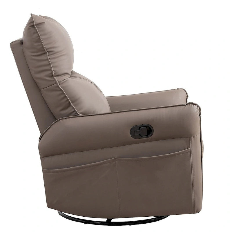 Fauteuil inclinable, pivotant et à bascule en cuir synthétique moderne