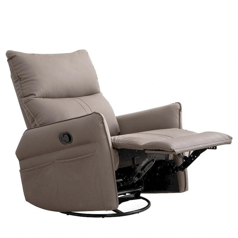 Fauteuil inclinable, pivotant et à bascule en cuir synthétique moderne