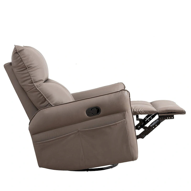 Fauteuil inclinable, pivotant et à bascule en cuir synthétique moderne