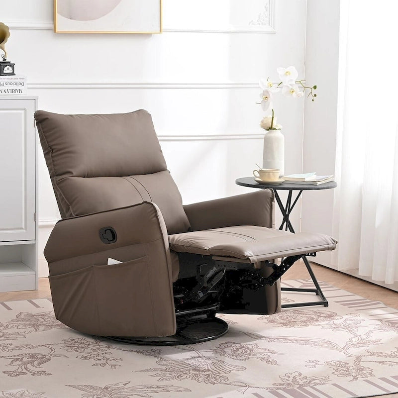 Fauteuil inclinable, pivotant et à bascule en cuir synthétique moderne
