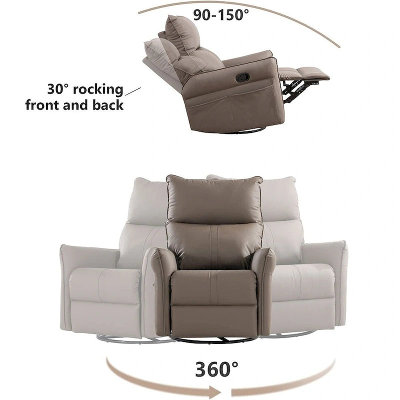 Fauteuil inclinable, pivotant et à bascule en cuir synthétique moderne