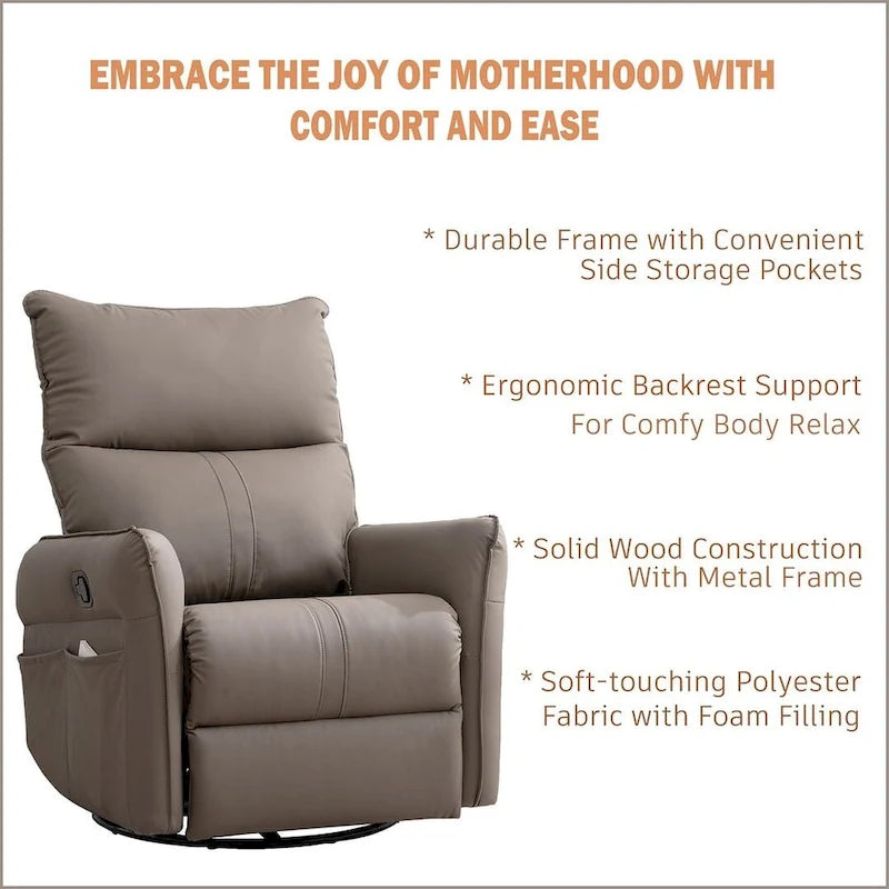 Fauteuil inclinable, pivotant et à bascule en cuir synthétique moderne