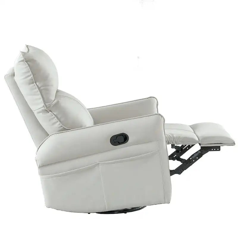 Fauteuil inclinable, pivotant et à bascule en cuir synthétique moderne