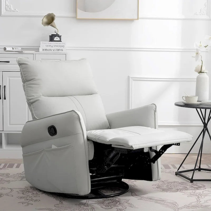 Fauteuil inclinable, pivotant et à bascule en cuir synthétique moderne