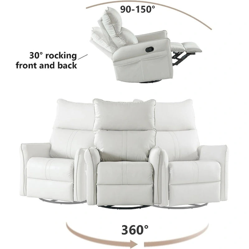 Fauteuil inclinable, pivotant et à bascule en cuir synthétique moderne