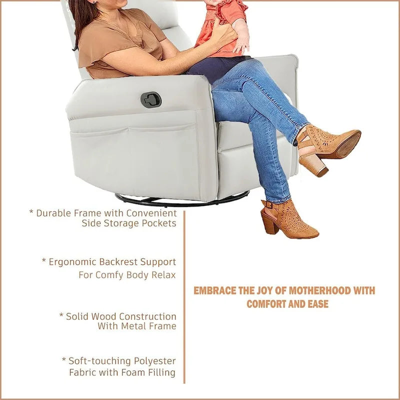 Fauteuil inclinable, pivotant et à bascule en cuir synthétique moderne