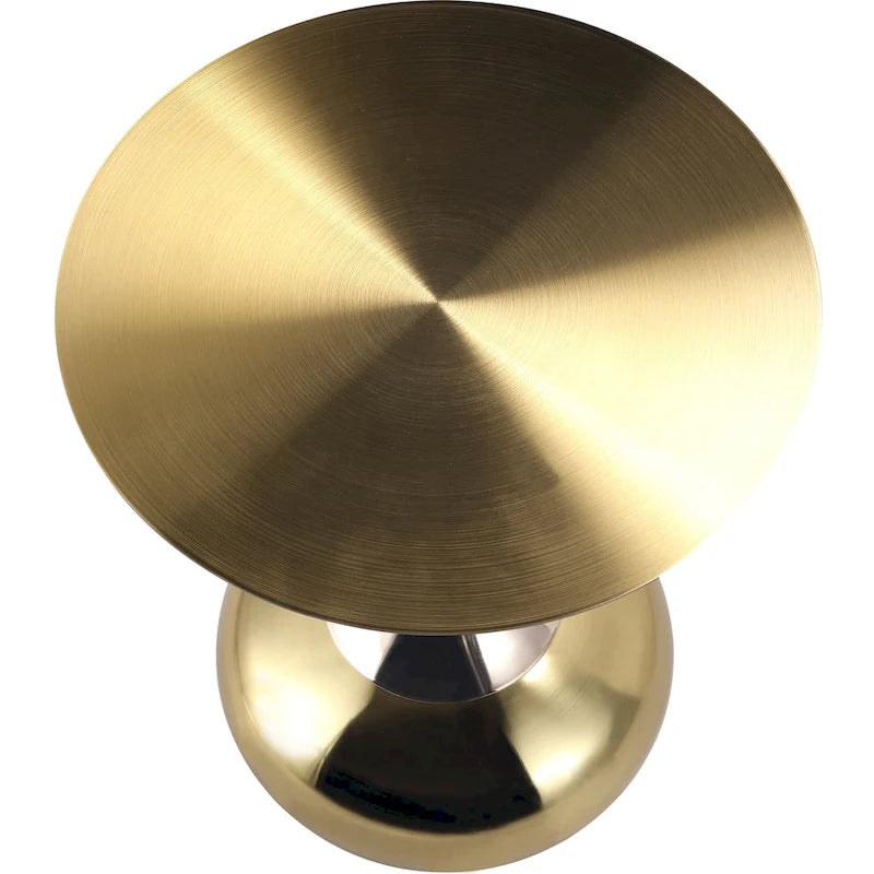 Table d'appoint ronde Savoy 45 cm en acier inoxydable doré avec pied rond