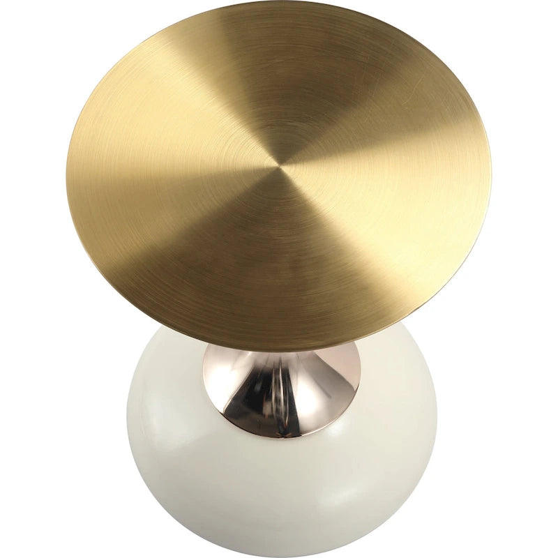 Table d'appoint ronde Savoy 45 cm en acier inoxydable doré avec pied rond