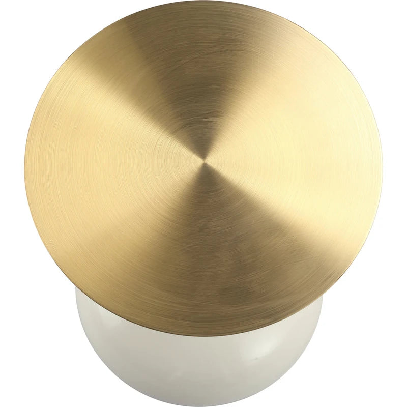 Table d'appoint ronde Savoy 45 cm en acier inoxydable doré avec pied rond
