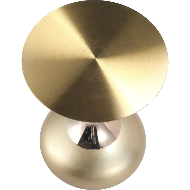 Table d'appoint ronde Savoy 45 cm en acier inoxydable doré avec pied rond