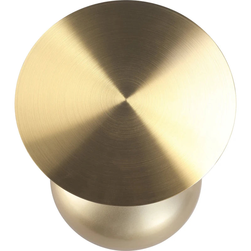 Table d'appoint ronde Savoy 45 cm en acier inoxydable doré avec pied rond