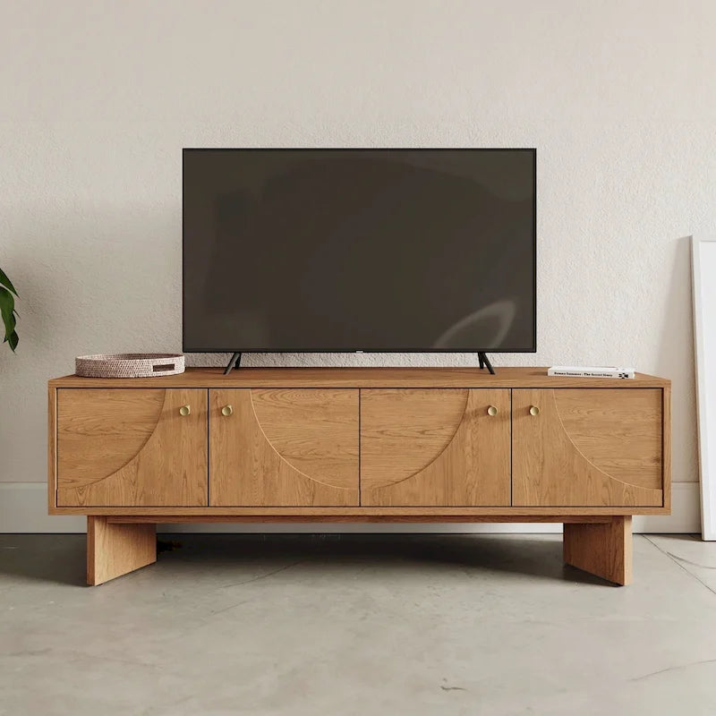Meuble TV Zahra en bois de chêne Studio London pour centre de divertissement en bois