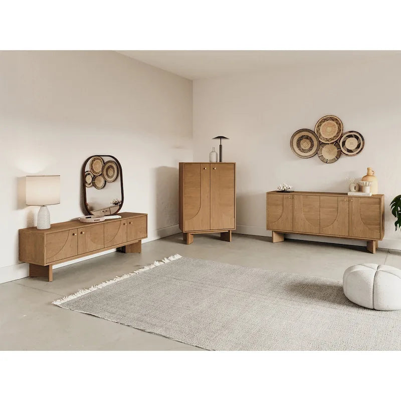 Meuble TV Zahra en bois de chêne Studio London pour centre de divertissement en bois