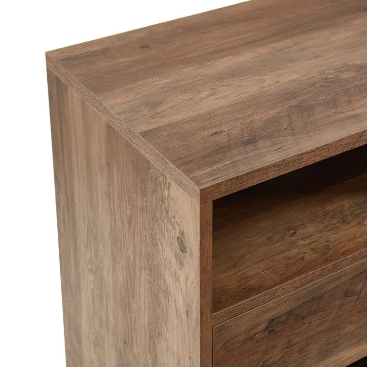 Meuble TV console multimédia en bois de 60 po, meuble de divertissement classique