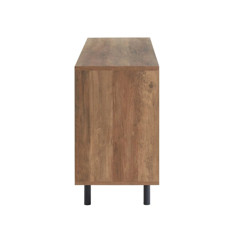 Meuble TV console multimédia en bois de 60 po, meuble de divertissement classique