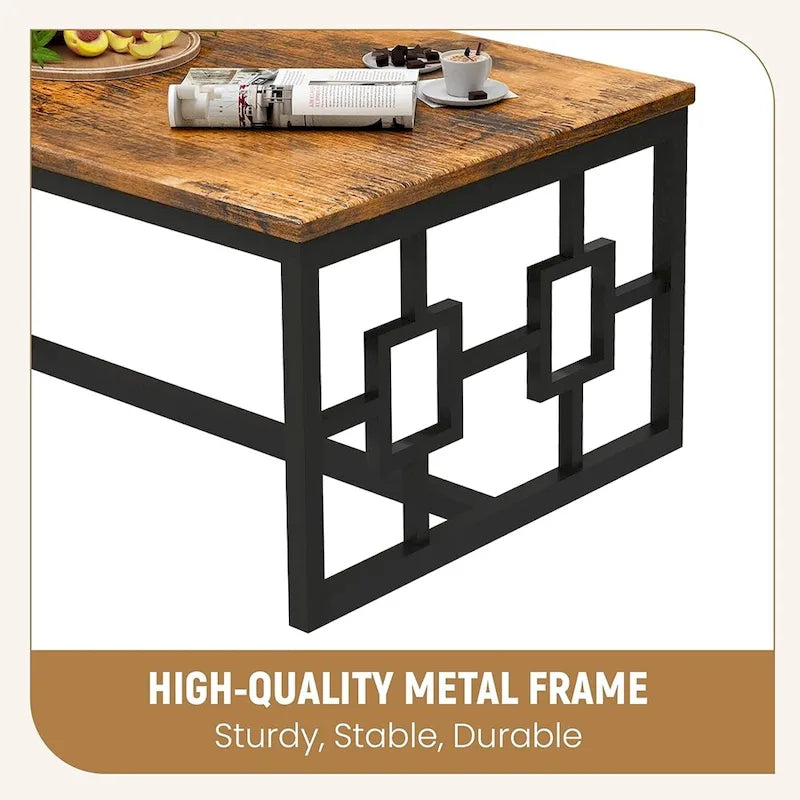 Ensemble de 3 tables basses style industriel Mieres pour le salon