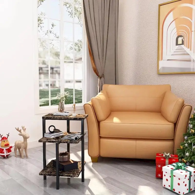 Table d'appoint moderne à 3 niveaux avec plateau en marbre
