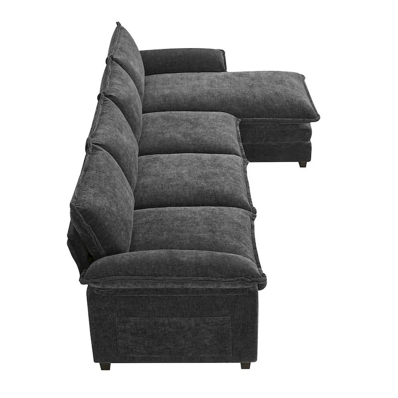 Harper&Bright Designs Canapé d'angle moderne en chenille Cloud avec double assise