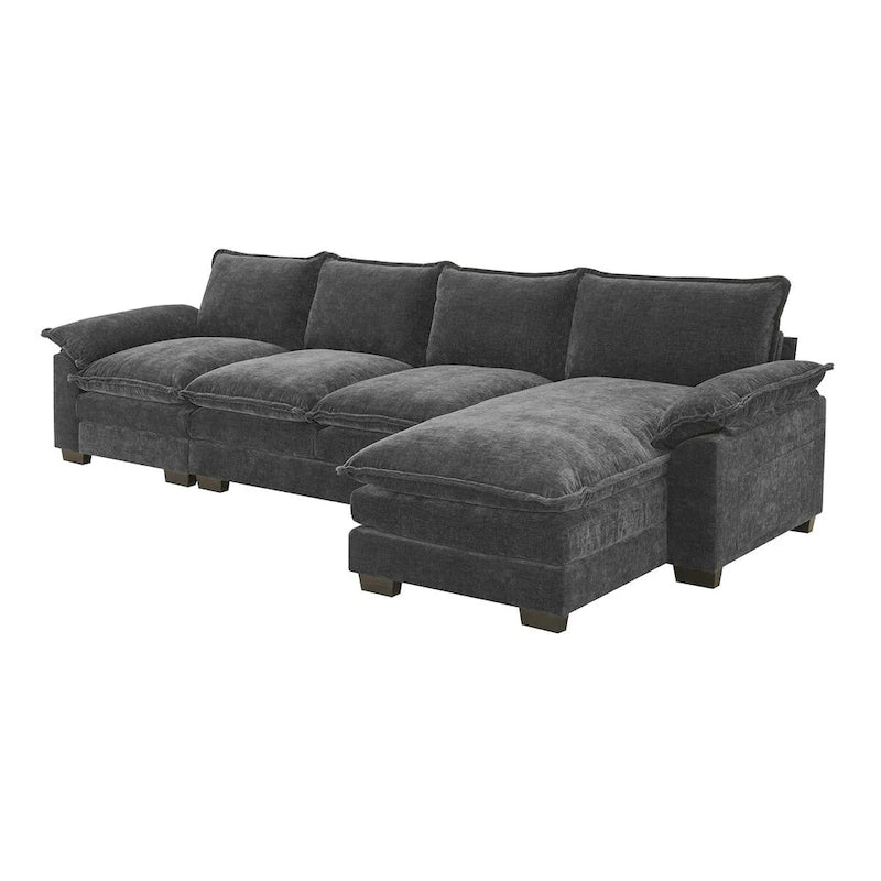 Harper&Bright Designs Canapé d'angle moderne en chenille Cloud avec double assise