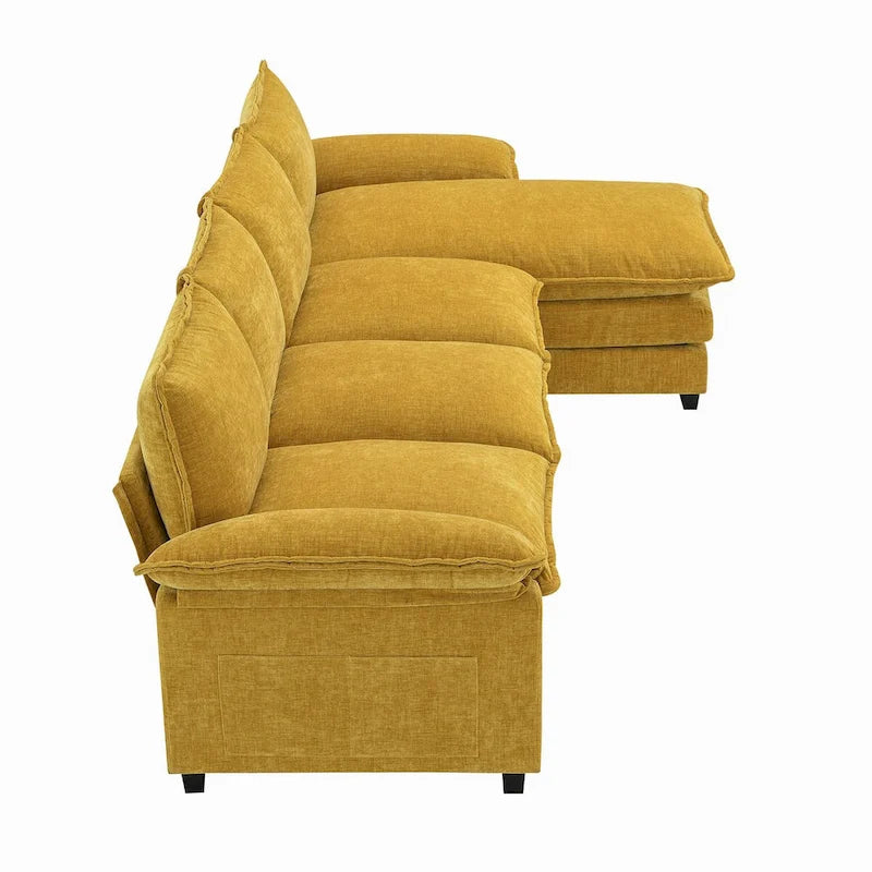Harper&Bright Designs Canapé d'angle moderne en chenille Cloud avec double assise