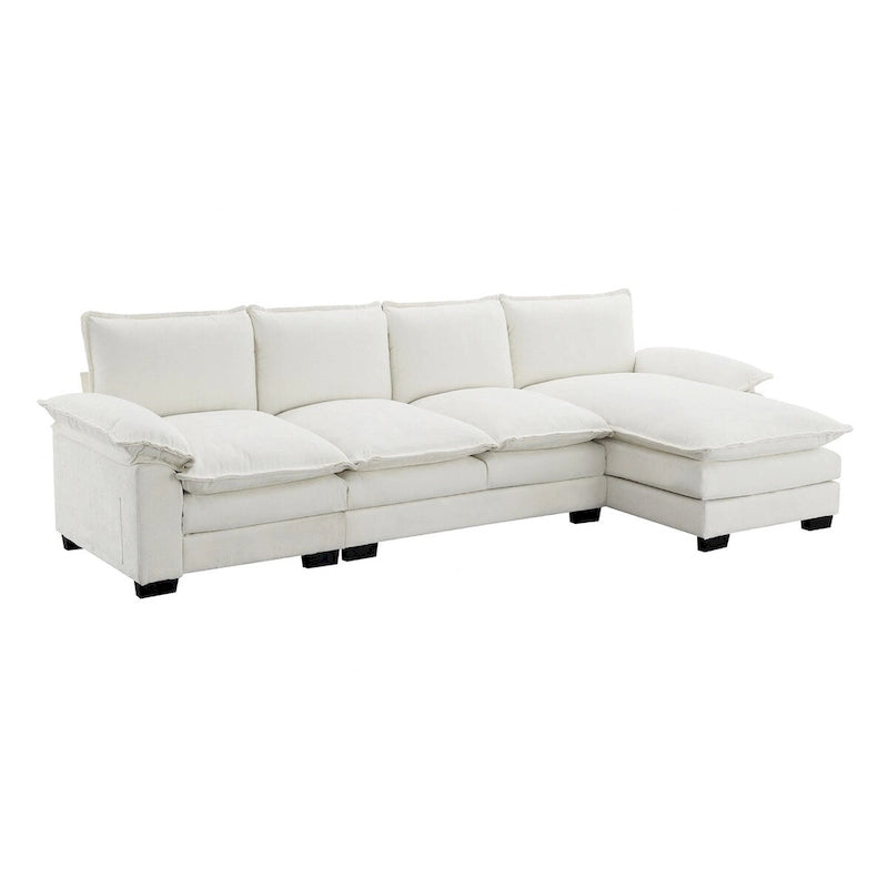 Harper&Bright Designs Canapé d'angle moderne en chenille Cloud avec double assise