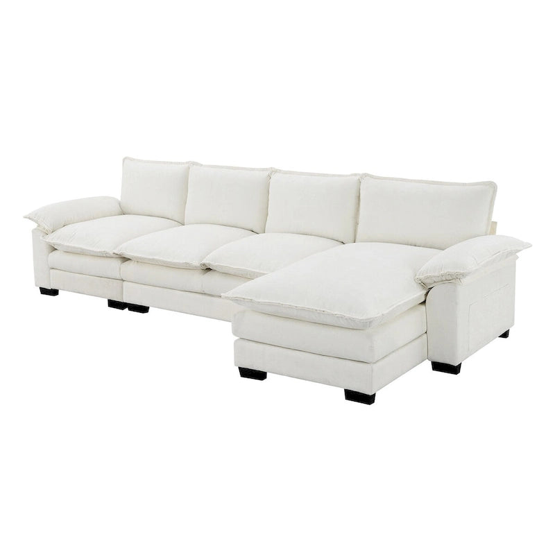 Harper&Bright Designs Canapé d'angle moderne en chenille Cloud avec double assise