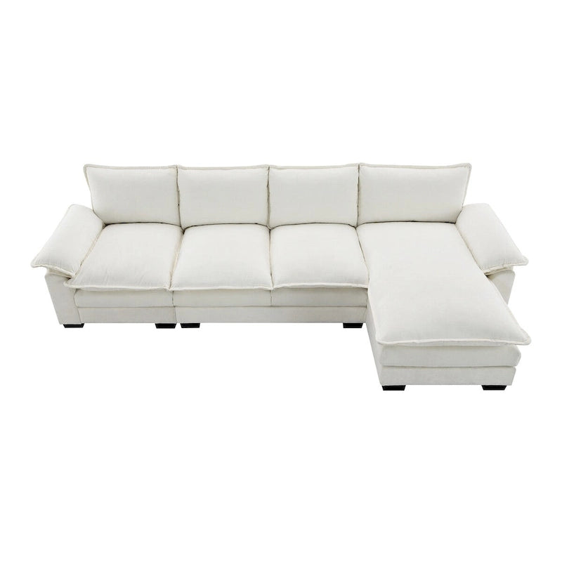 Harper&Bright Designs Canapé d'angle moderne en chenille Cloud avec double assise