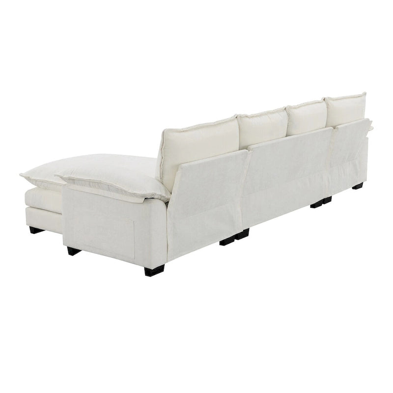 Harper&Bright Designs Canapé d'angle moderne en chenille Cloud avec double assise