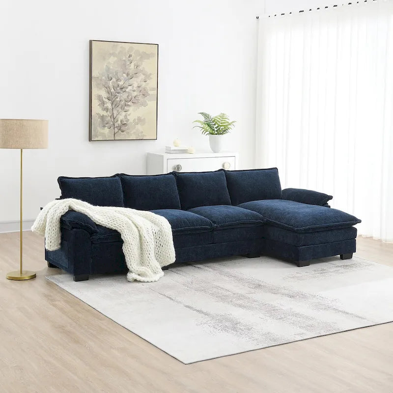 Harper&Bright Designs Canapé d'angle moderne en chenille Cloud avec double assise