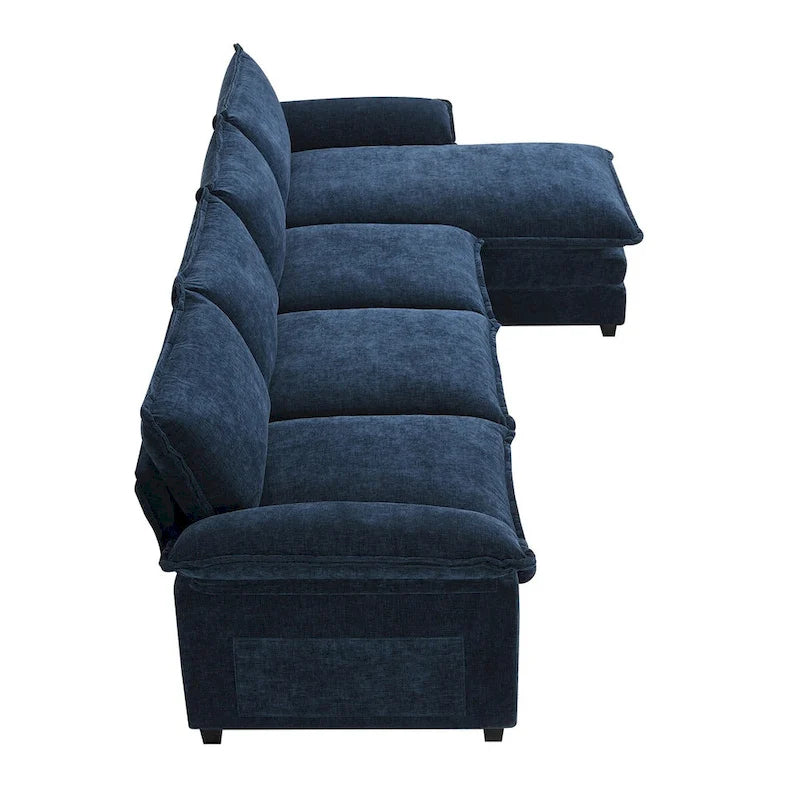 Harper&Bright Designs Canapé d'angle moderne en chenille Cloud avec double assise