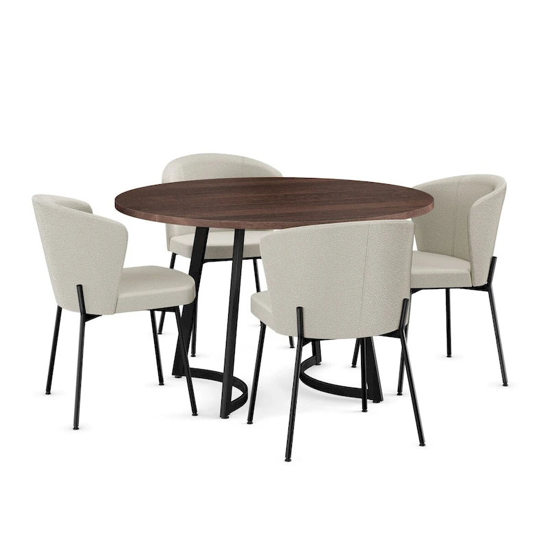 Ensemble de salle à manger 5 pièces Amisco Joelle en bois massif et chaises Camilla