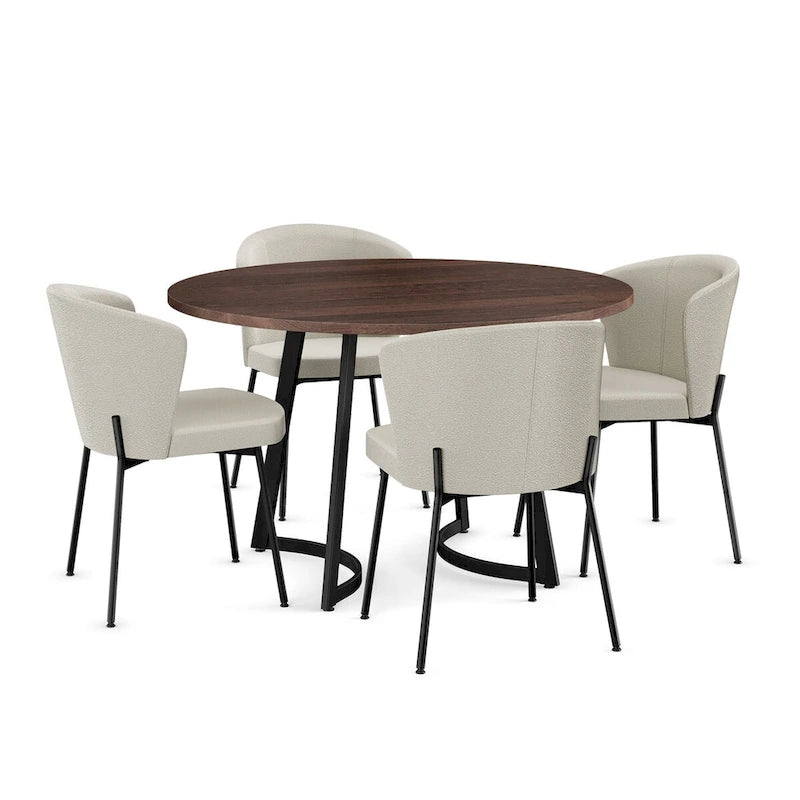 Ensemble de salle à manger 5 pièces Amisco Joelle en bois massif et chaises Camilla