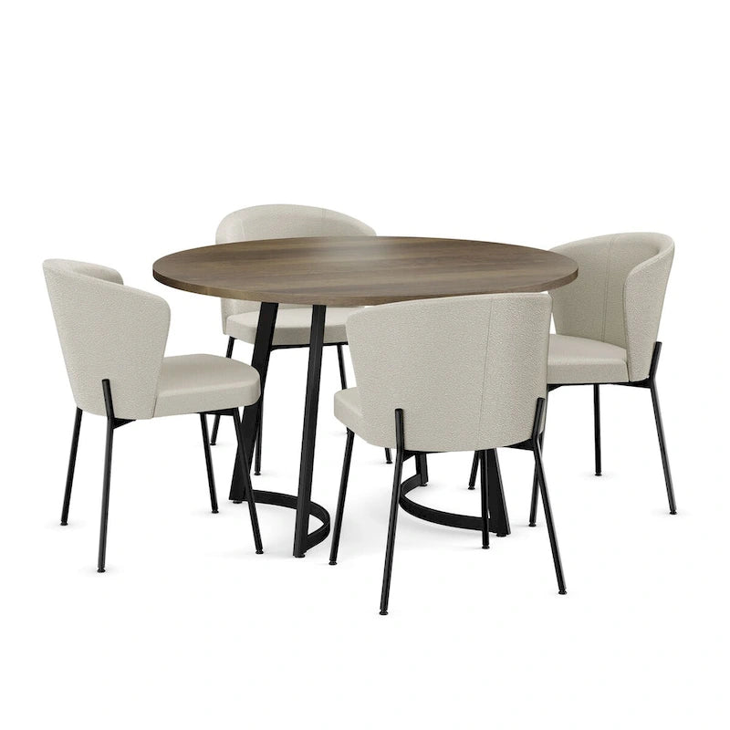 Ensemble de salle à manger 5 pièces Amisco Joelle en bois massif et chaises Camilla