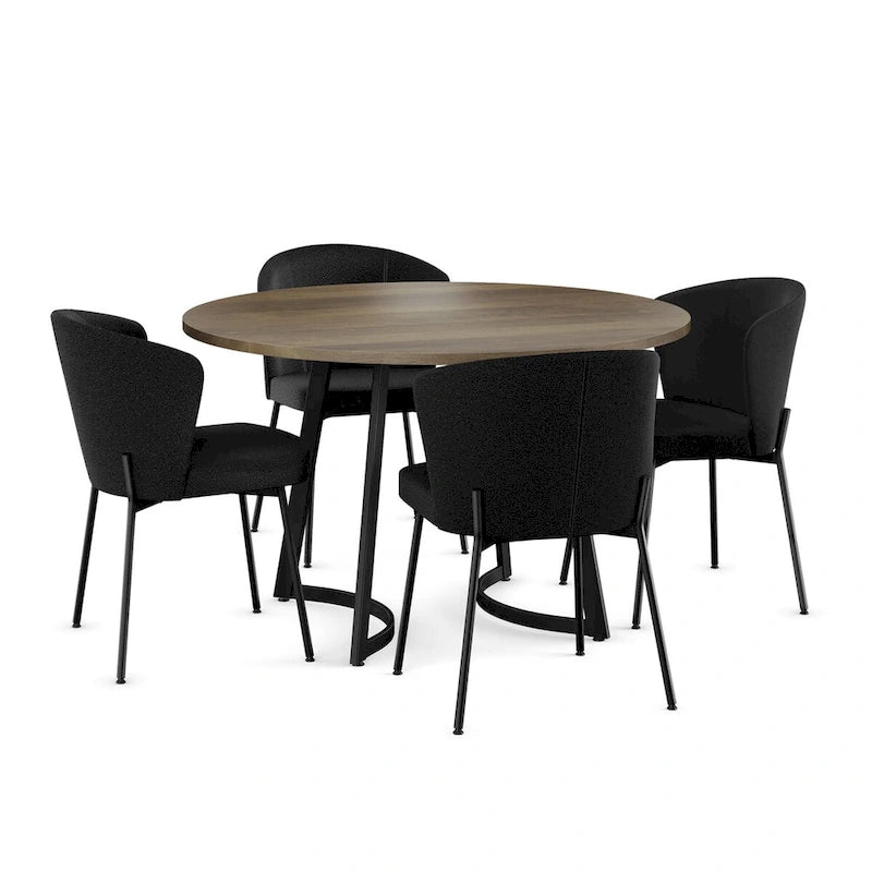Ensemble de salle à manger 5 pièces Amisco Joelle en bois massif et chaises Camilla