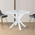 Table à manger ronde minimaliste moderne avec plateau en MDF et pieds en métal