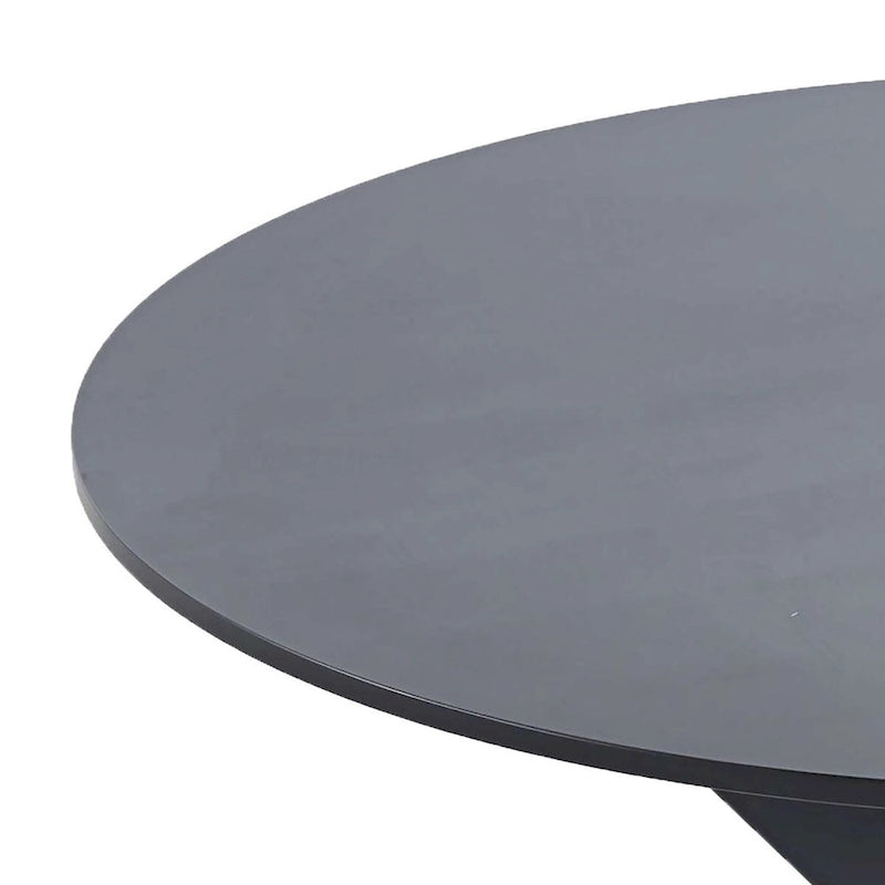 Table à manger ronde minimaliste moderne avec plateau en MDF et pieds en métal